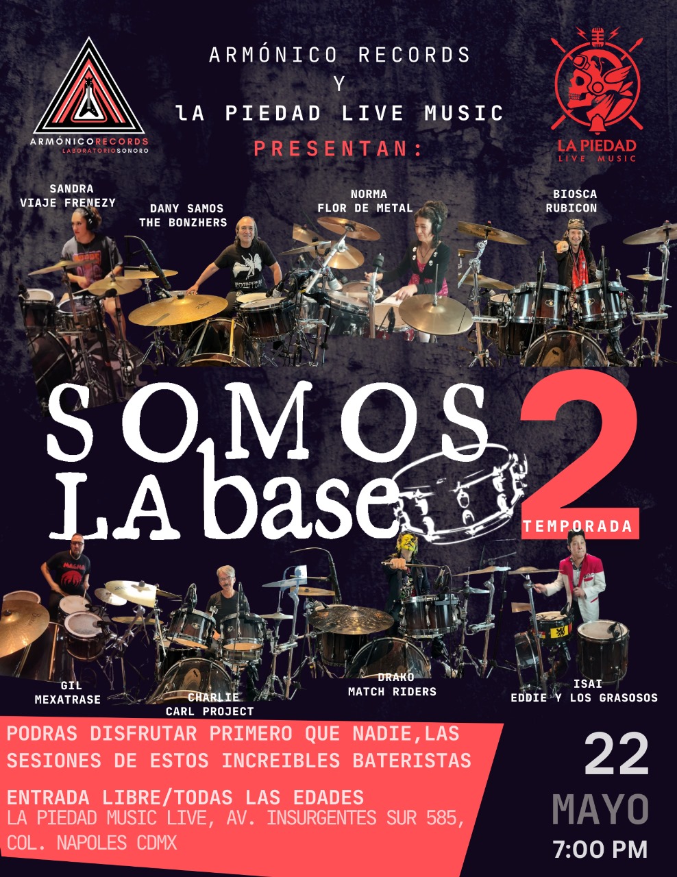 “Somos la base”, proyecto de bateristas mexicanos presenta su segunda temporada 