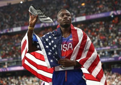 Grant Holloway gana primer oro en los 110 metros vayas en París