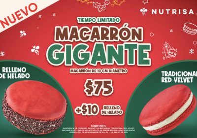 Nutrisa se alista para Navidad con un exclusivo macarrón gigante y nuevo sabor de temporada