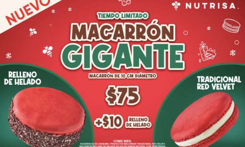 Nutrisa se alista para Navidad con un exclusivo macarrón gigante y nuevo sabor de temporada